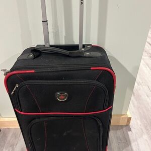 Black and Red Wheeled Suitcase